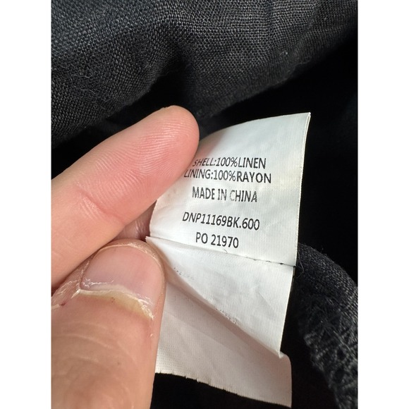 Dissh Dress Womens 4 Black Linen Maxi Flutter Sleeve V Neck Lined Summer - Picture 7 of 9